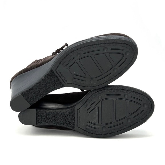 Via Spiga Mirren Ankle Boots Olive Brown Suede Wedge Heel Laced Women’s Size 8.5 - Picture 9 of 15